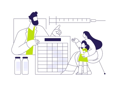 Get a copy of childs vaccination record abstract concept illustration. vector