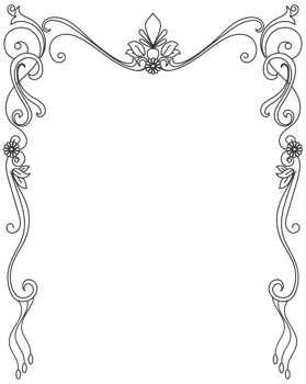 vintage flower frame Abstract curl border graphic element png