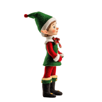 Christmas elf side view isolate on transparent background png