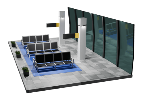 3d airport room mockup png