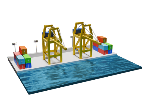 3d rendering of a container terminal png