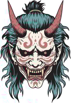 Hannya mask illustration design art vector