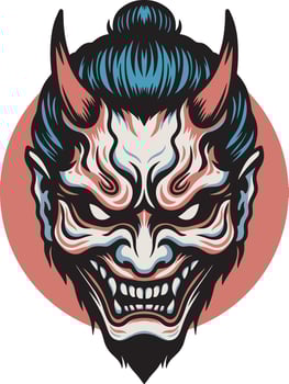 Evil hannya mask illustration vector