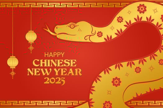 Chinese New Year 2025. Year of the Snake. Golden snake illustration and design. Traditional chinese pattern. Lunar new year concept. Golden lantern illustration. Background design. Chinese envelope vector