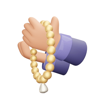 Praying With Prayer Beads Islamic 3D Render Illustration png