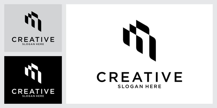 Initial letter M monogram logo design vector