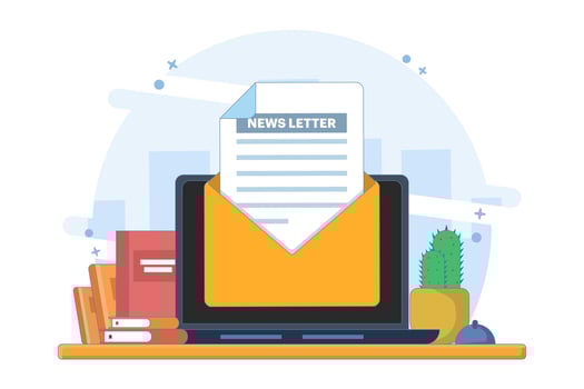 Email Campaign Concept. Newsletter. Email marketing, Online business strategy, Advertising, Email newsletter, sending messages. Online Marketing and Business Related Design. Flat Illustration. vector