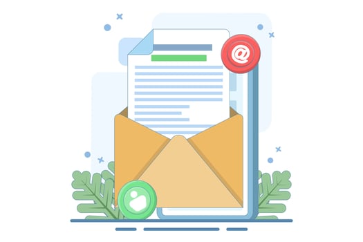 Open Envelope Concept with letter, Flat illustration of email marketing, Online business strategy, Advertising, Email newsletter, sending messages, marketing materials. Flat illustration vector