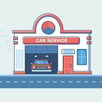 The building of auto repair. Car service station. in flat style. vector