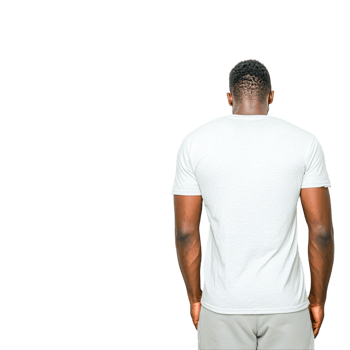 Casual Man in Light Shirt from the Back png