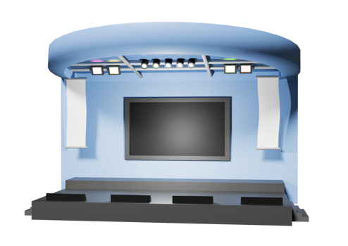 a 3d stage for event or exhibition for dance with led png