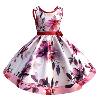 A dress with pink and red flowers png