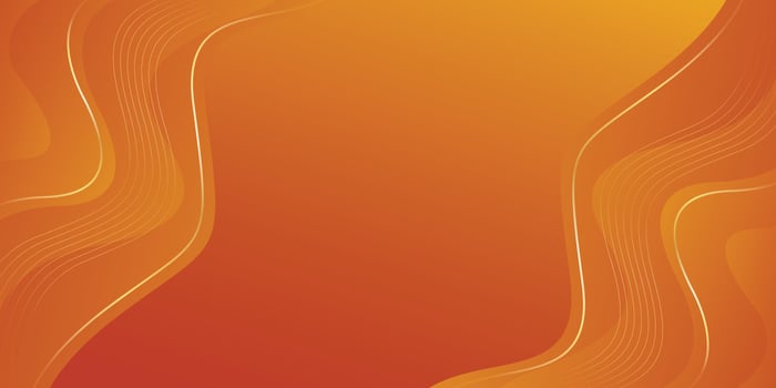 Abstract orange gradient luxury background with gold lines. Modern wallpapers with wave shapes vector