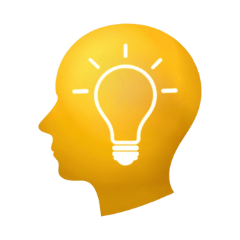 Concept of Brainstorming with Yellow Light Bulb in Head png