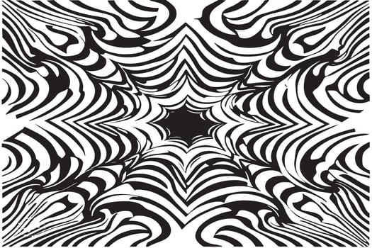 High Contrast Hypnotic Patterns on Pure White Background vector