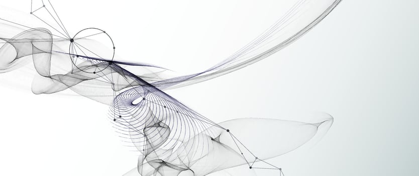 Molecule and wave lines on white background vector