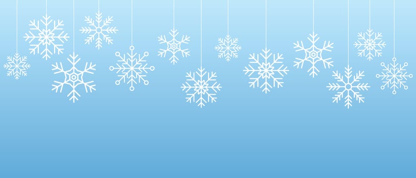 Snowflake seamless border. Simple hanging snowflake. Hanging snowflake decorations. Winter holidays theme. illustration vector