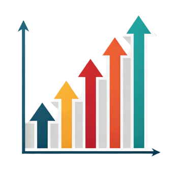 modern graphic chart with upward growth arrows showing progress png