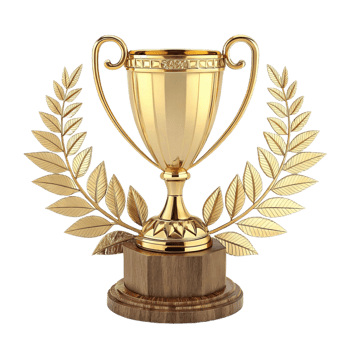 gleaming gold trophy with laurel wreath symbolizes victory and achievement png