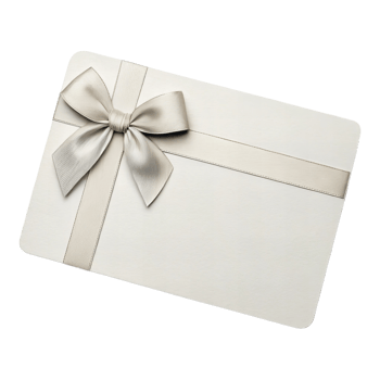 Elegant white gift card with satin ribbon bow for special occasions png