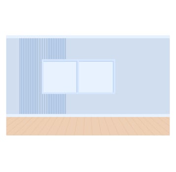Minimalist oom with a window and wooden floor vector