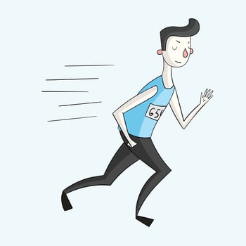 Sportsman runner color doodle hand drawn cartoon illustration vector