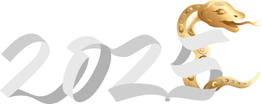 Happy New Year 2025. Year of the snake logo. png