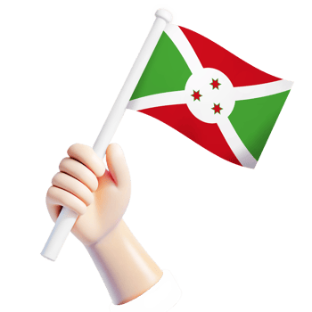 hand waving Burundi flag illustrator country support 3d cartoon style illustration png