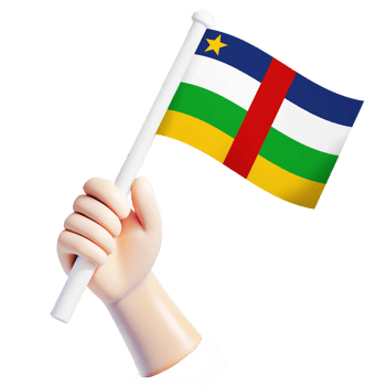 hand waving Central African Republic flag illustrator country support 3d cartoon style illustration png