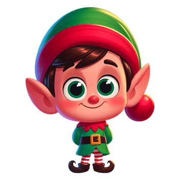 Cartoon Christmas elf. Clipart is a great choice for creating cards, invitations, party supplies and decorations. png