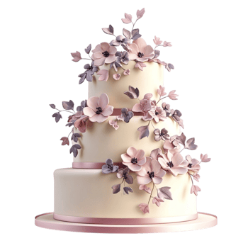 White Cake with Flowers png