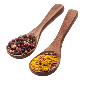 Wooden Spoons with Colorful Spices png