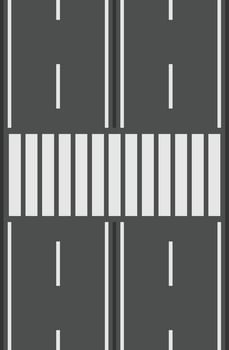 Safe pedestrian crossing on a busy city street with clear road markings for commuters and pedestrians vector