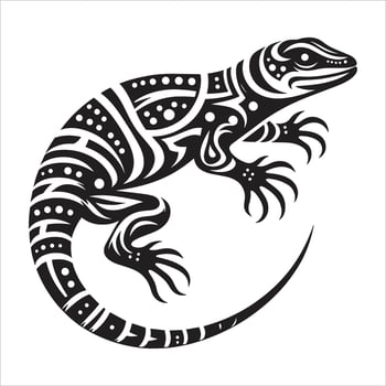 Lizard Or Gecko In Maori Polynesian Tattoo Illustration vector