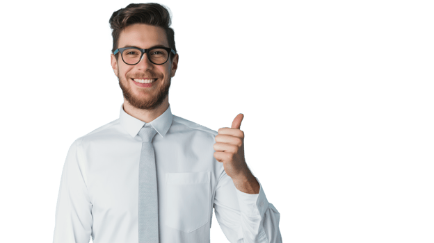 formal businessman giving thumb up like signal png