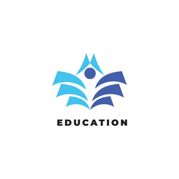 Logo Education Featuring a Human Reading a Book as a Symbol of Knowledge and Learning vector