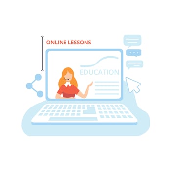 Blogger Creating Content , Commercial Blog Posting Technology Process, Social Media Marketing Illustration vector