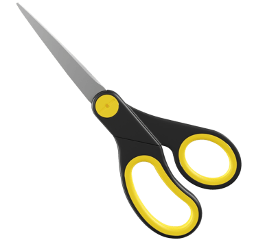 yellow scissors isolated png