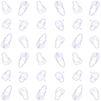 Handbag doodle pattern vector
