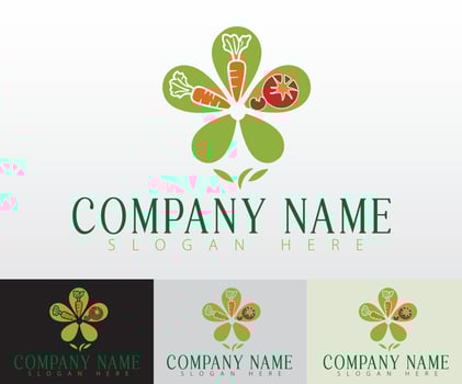 Modern Vegetarian free logo template. vector