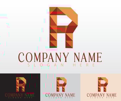 Letter R Polygonal illustration vector