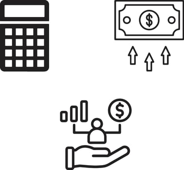 Illustrative Icons for Banking, Money, and Finance vector
