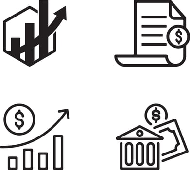Stylish Finance-Themed Icons for Business and Banking vector