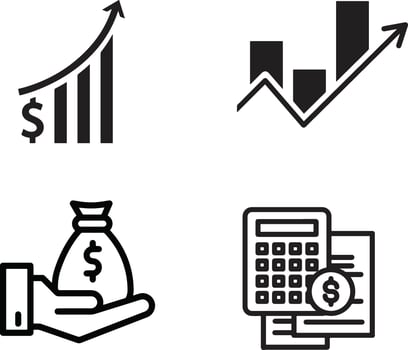 Modern Finance Icons on a Clean White Background vector