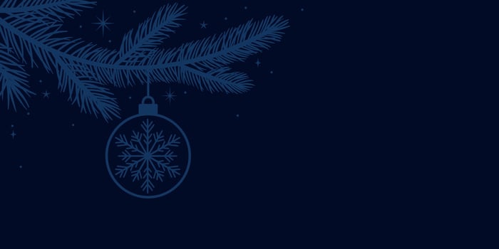 Dark pine branch festive Christmas frame background illustration, greeting banner vector