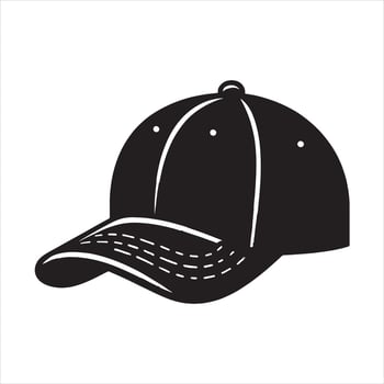 Cap Hat black silhouette on white background vector