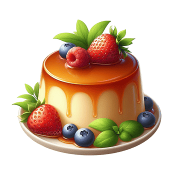 A delightful and minimalist representation of a pudding dessert png