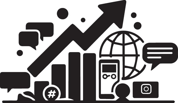 A black and white image of a business icon vector