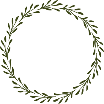 Green Rounded Circle Floral Frame Element png