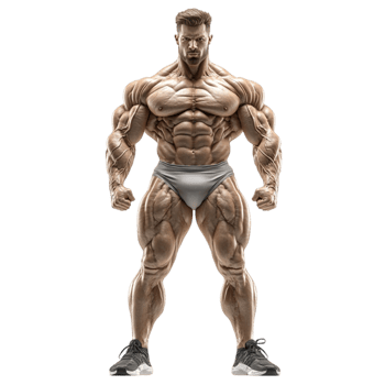 3D Render of a Muscular Bodybuilder with Defined Muscles png